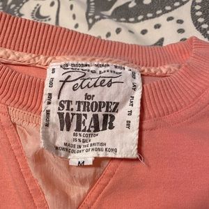 Vintage Cotton & Silk Crewneck | Carole Little for St. Tropez | Coral  | Medium